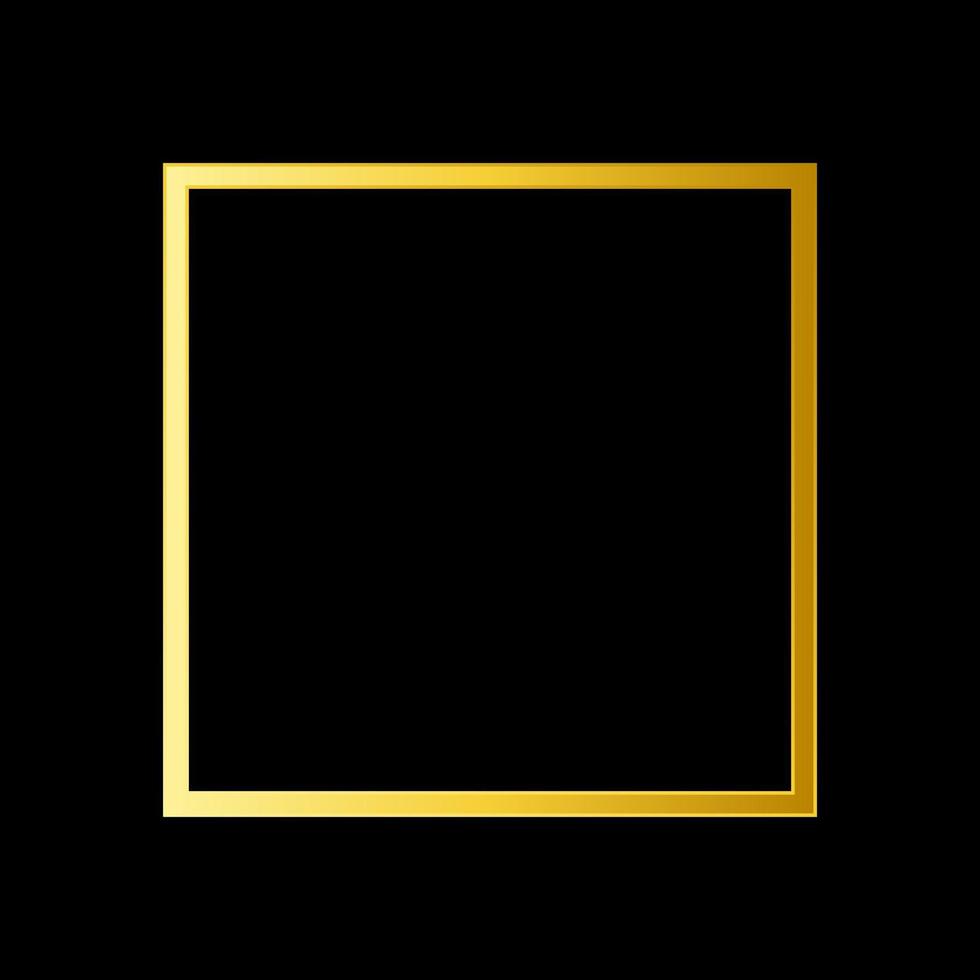 Square Golden Frame on The Black Background vector