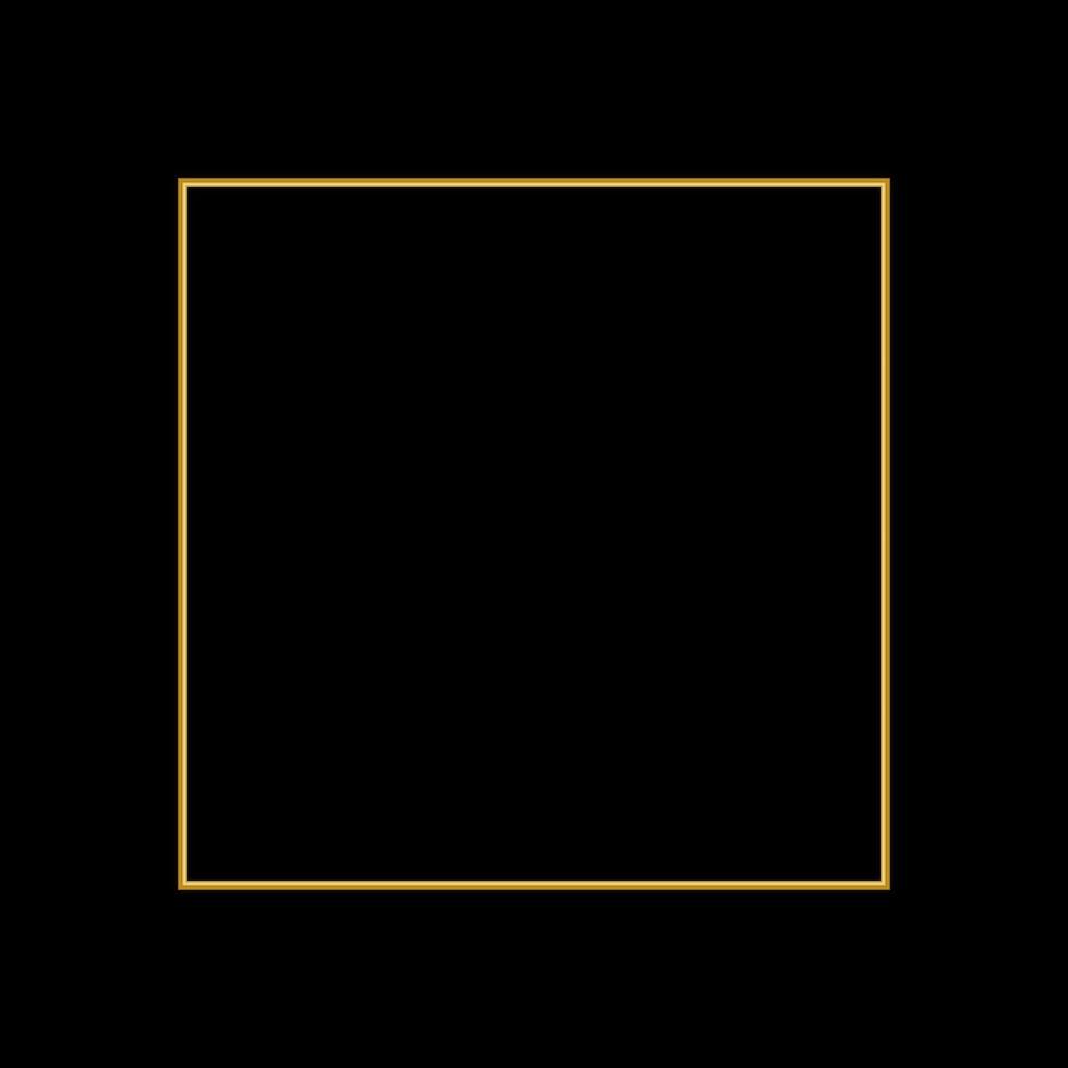 Square Golden Frame on The Black Background vector