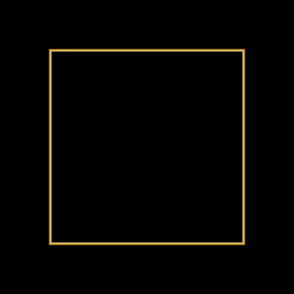 Square Golden Frame on The Black Background vector