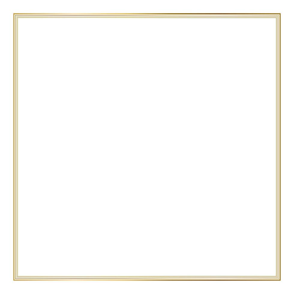 Square Golden Frame on The White Background. EPS10 vector