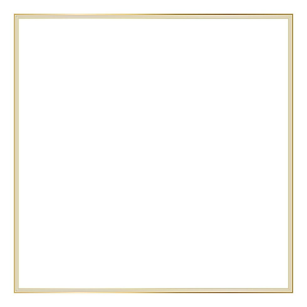 Square Golden Frame on The White Background. EPS10 vector