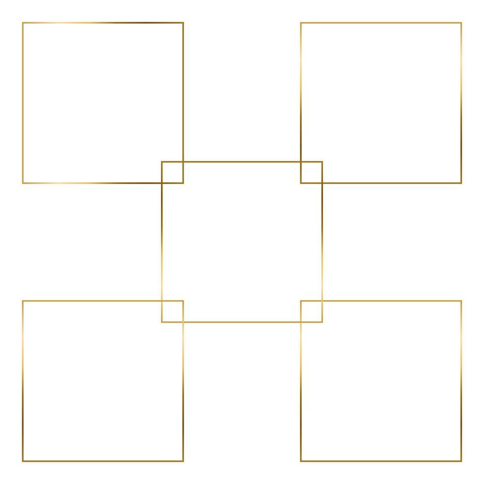 Square Golden Frame on The White Background. EPS10 vector