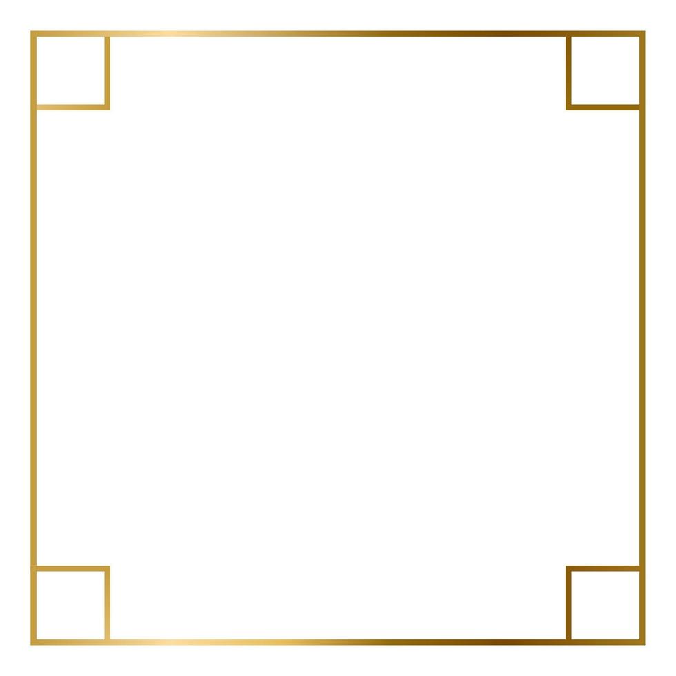 Square Golden Frame on The White Background. EPS10 vector