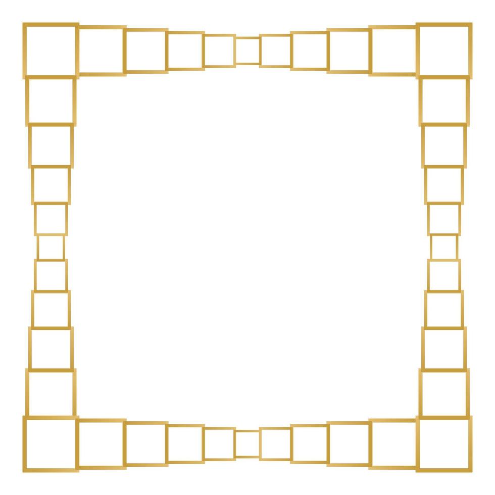 Square Golden Frame on The White Background. EPS10 vector