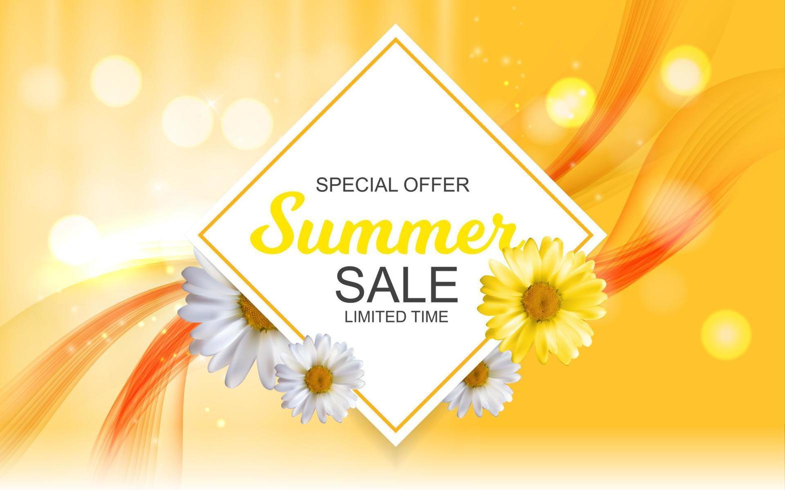 Summer Sale Banner Template for your Business. Vector Illustration