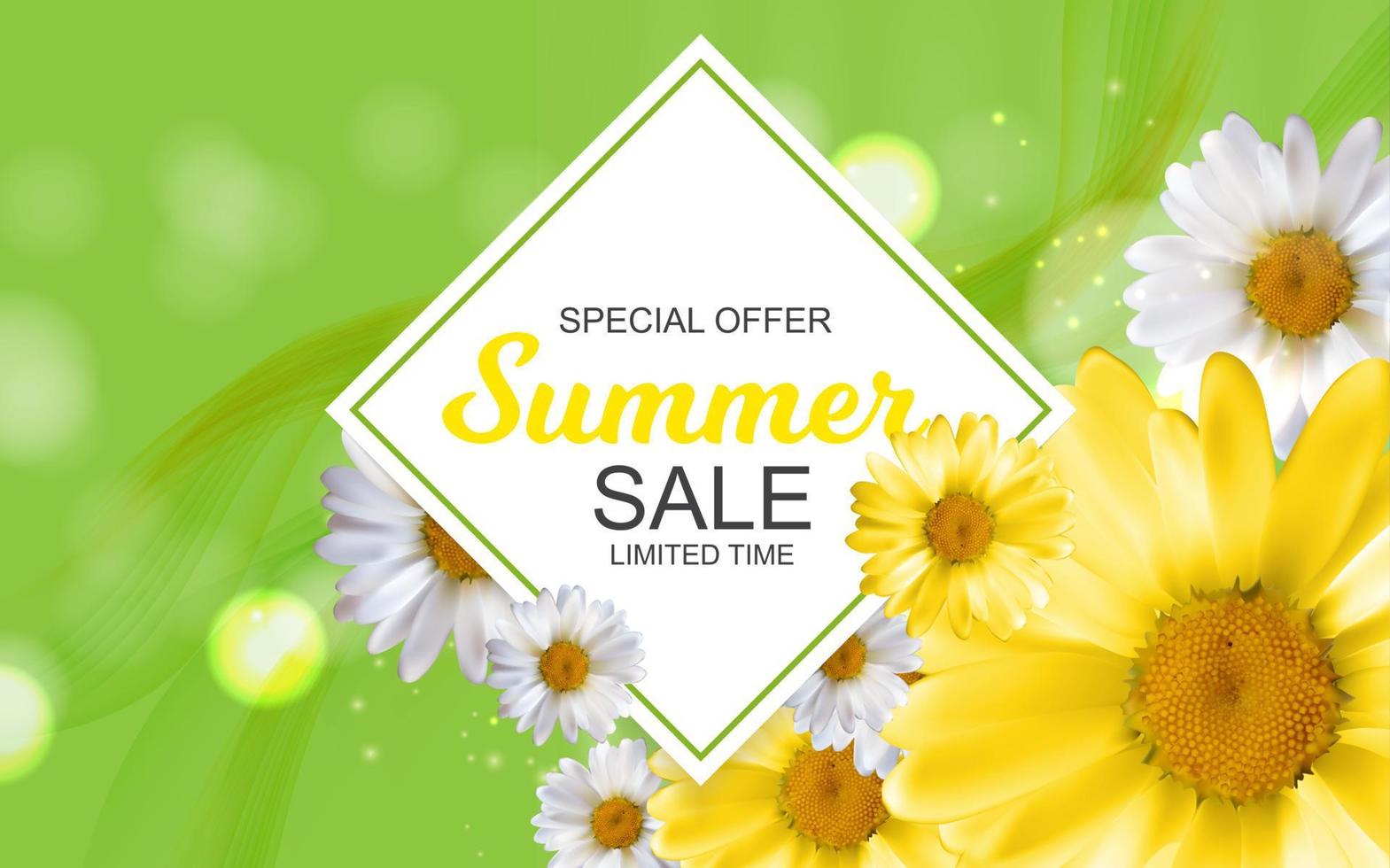 Summer Sale Banner Template for your Business. Vector Illustration