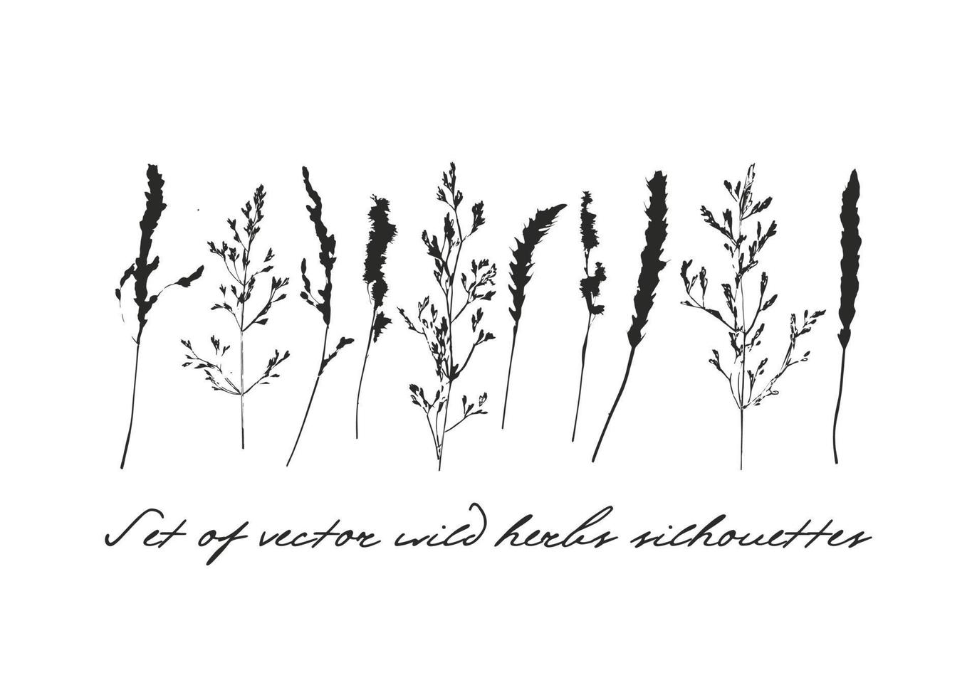 Set of plants vector silhouette. ESP 10. Vector illustration.