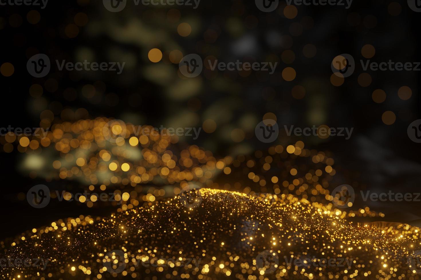 abstract of golden glitter sand particles background 3D rendering photo