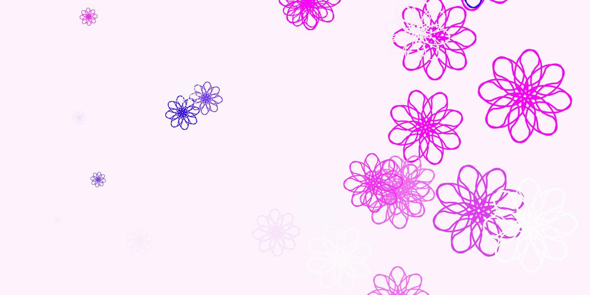 ilustraciones naturales de vector violeta claro, rosa con flores.