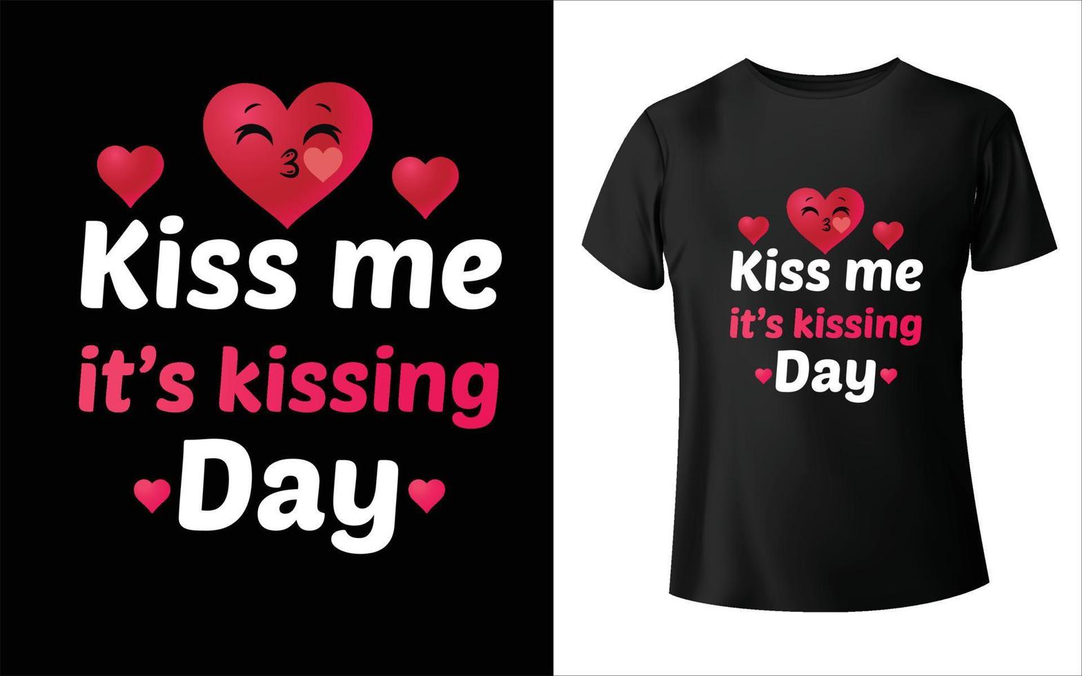 World Kiss Day T Shirt Design Happy Kiss Day T Shirt Design vector