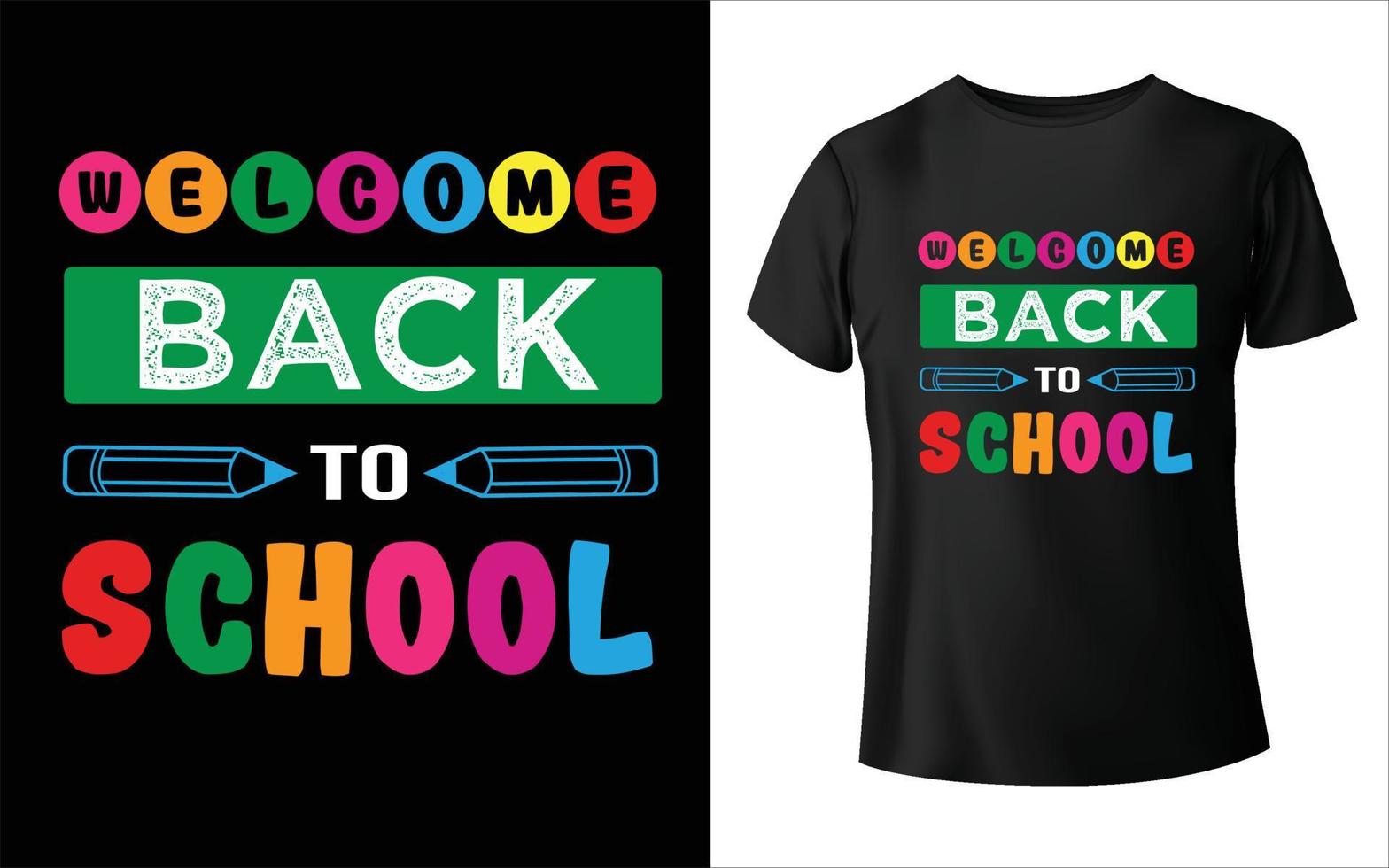 bienvenido de nuevo a la escuela diseño de camiseta escuela vector camiseta