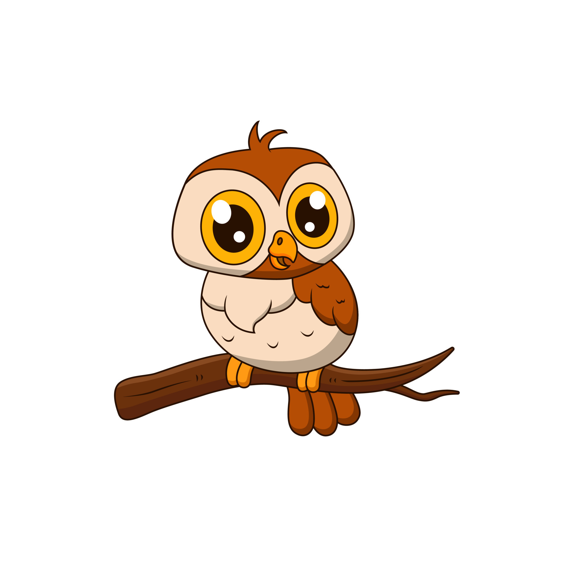 Vector cartoon cute owl on a branch 8088681 Vector Art at Vecteezy Vector cartoon cute owl on a branch 8088681 Vector Art at Vecteezy