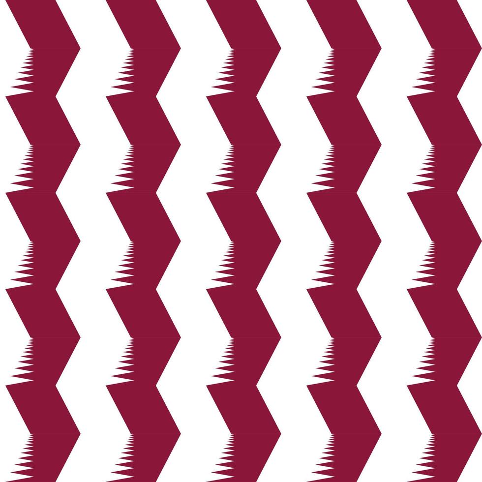 Qatar flag color identity seamless pattern. Zigzag line vector for background, print, book cover and etc