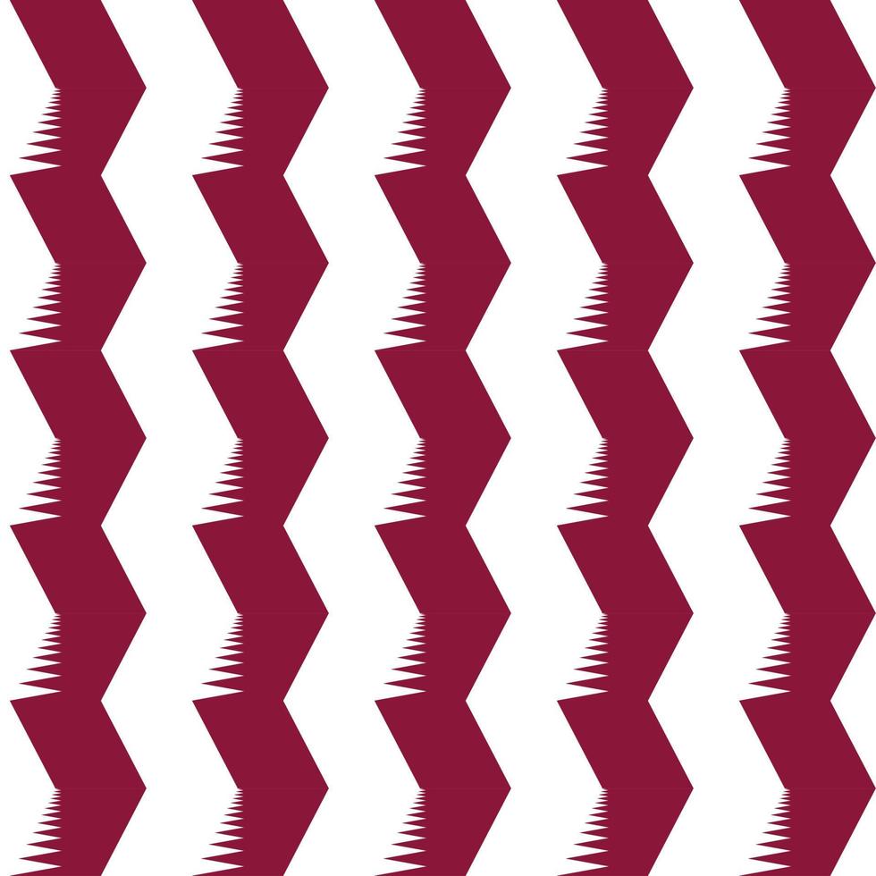 qatar bandera color identidad patrón sin fisuras. vector de línea en zigzag para fondo, impresión, portada de libro, etc.