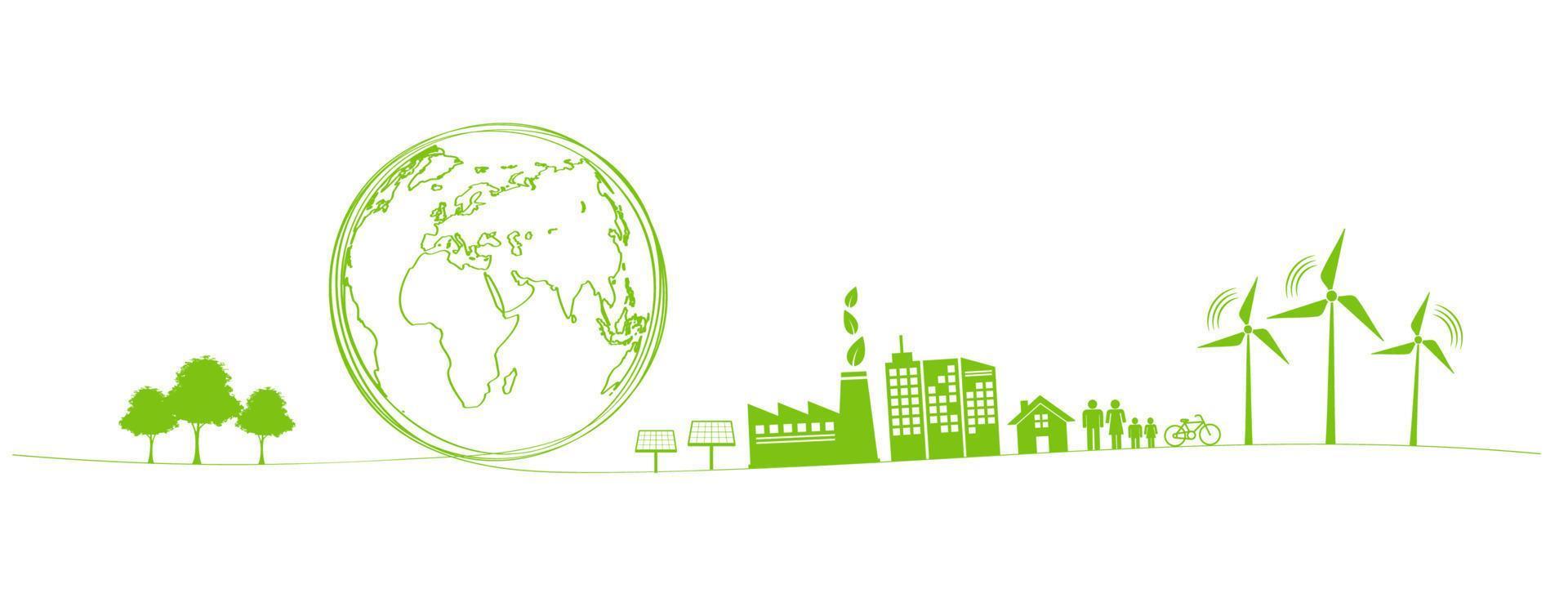banner ecológico, concepto de desarrollo sostenible y día mundial del medio ambiente vector