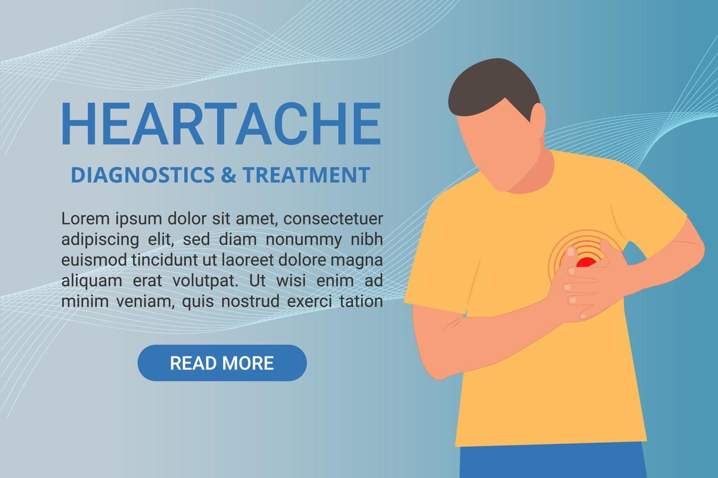 Heartache diagnostics and treatment banner with Young woman holding hands on neck in back pain.Pain in Necklifts  Neck injury.Vector illustration vector