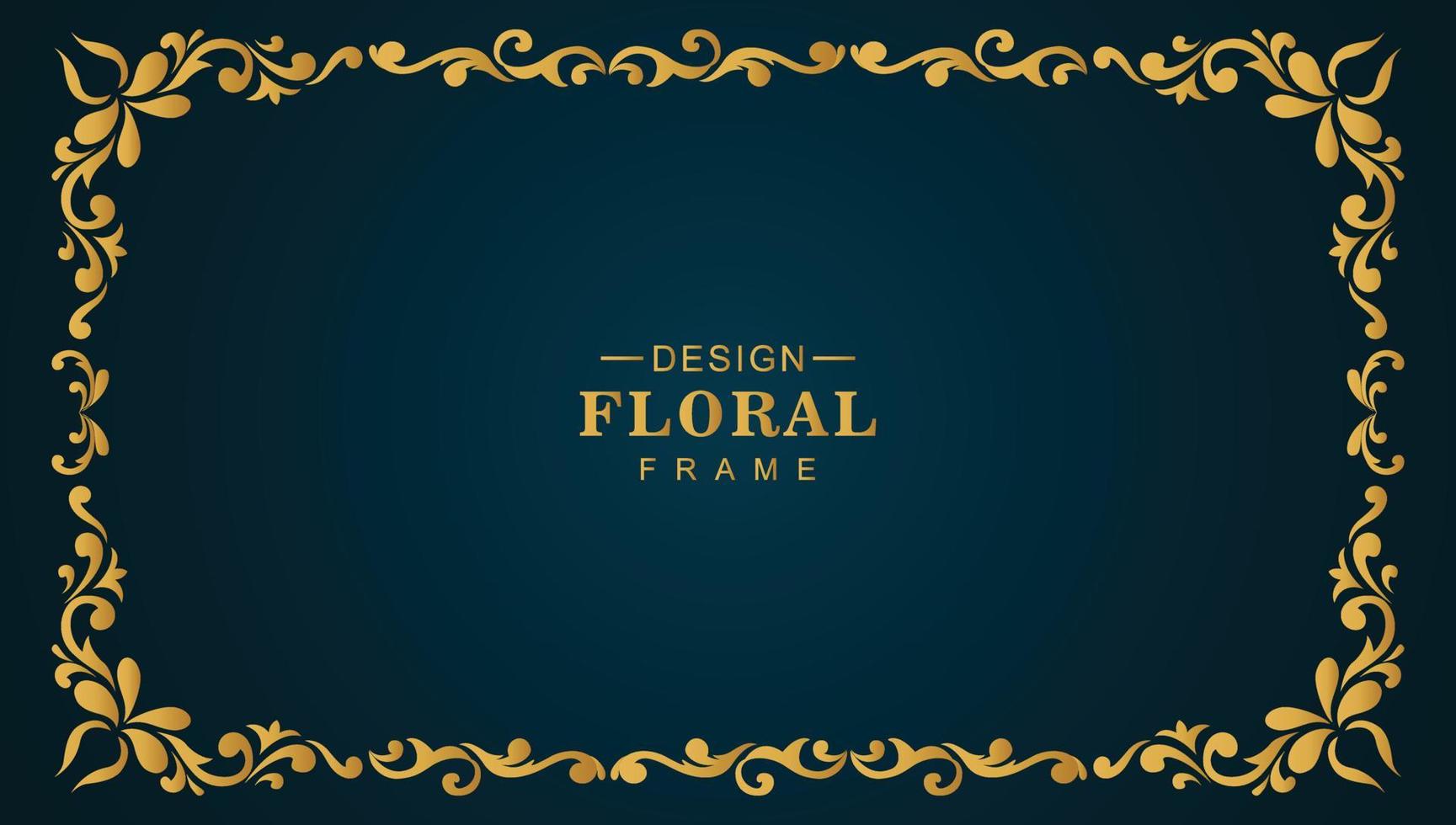 fondo de marco floral de lujo dorado ornamental vector