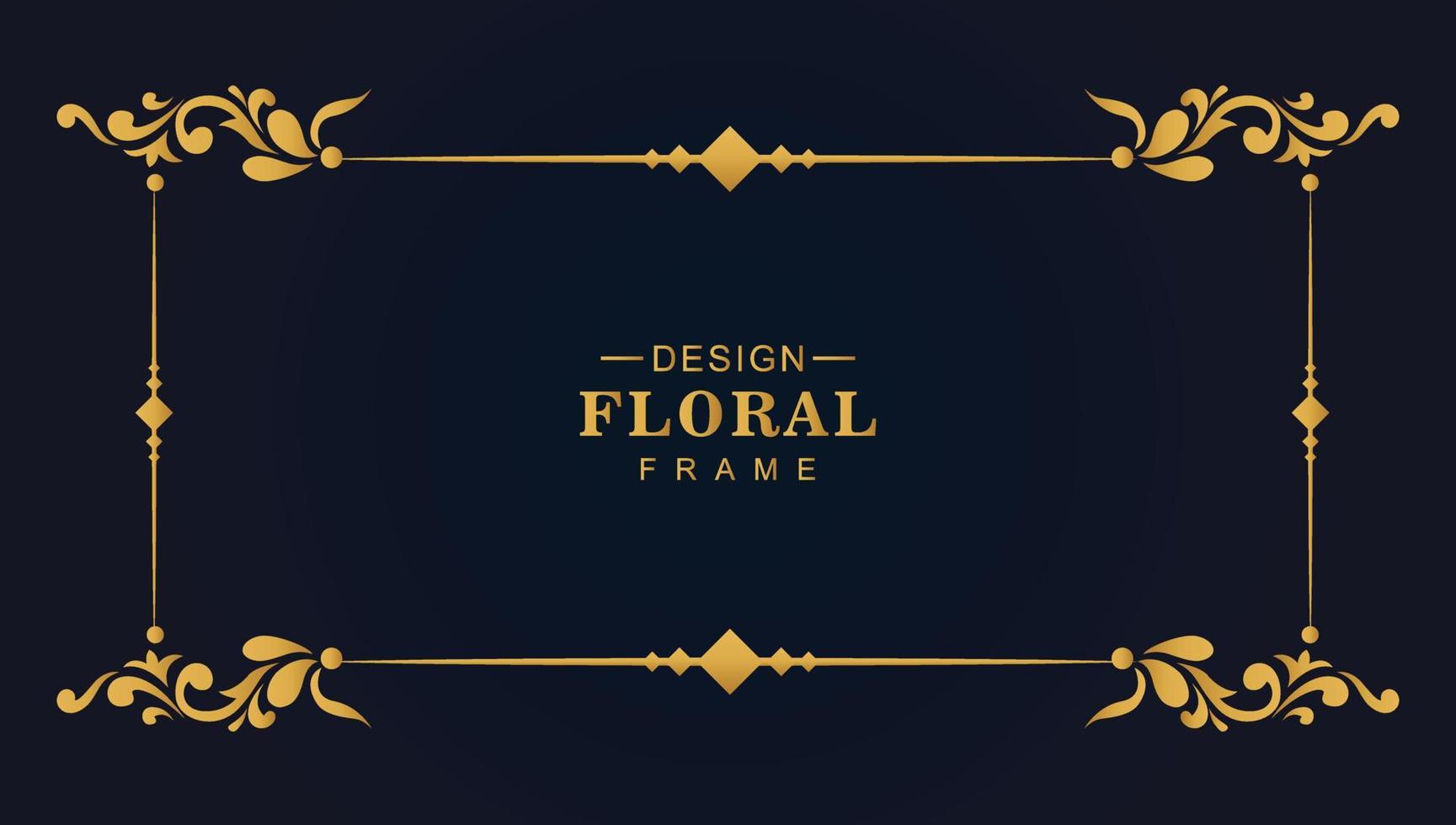 fondo de banner de borde de marco floral dorado moderno vector