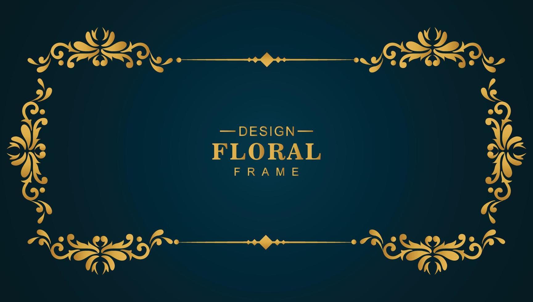 Ornamental golden luxury floral frame background vector