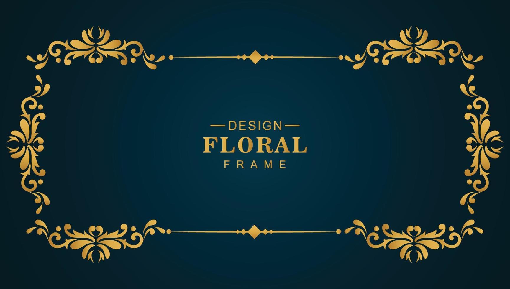 fondo de marco floral de lujo dorado ornamental vector