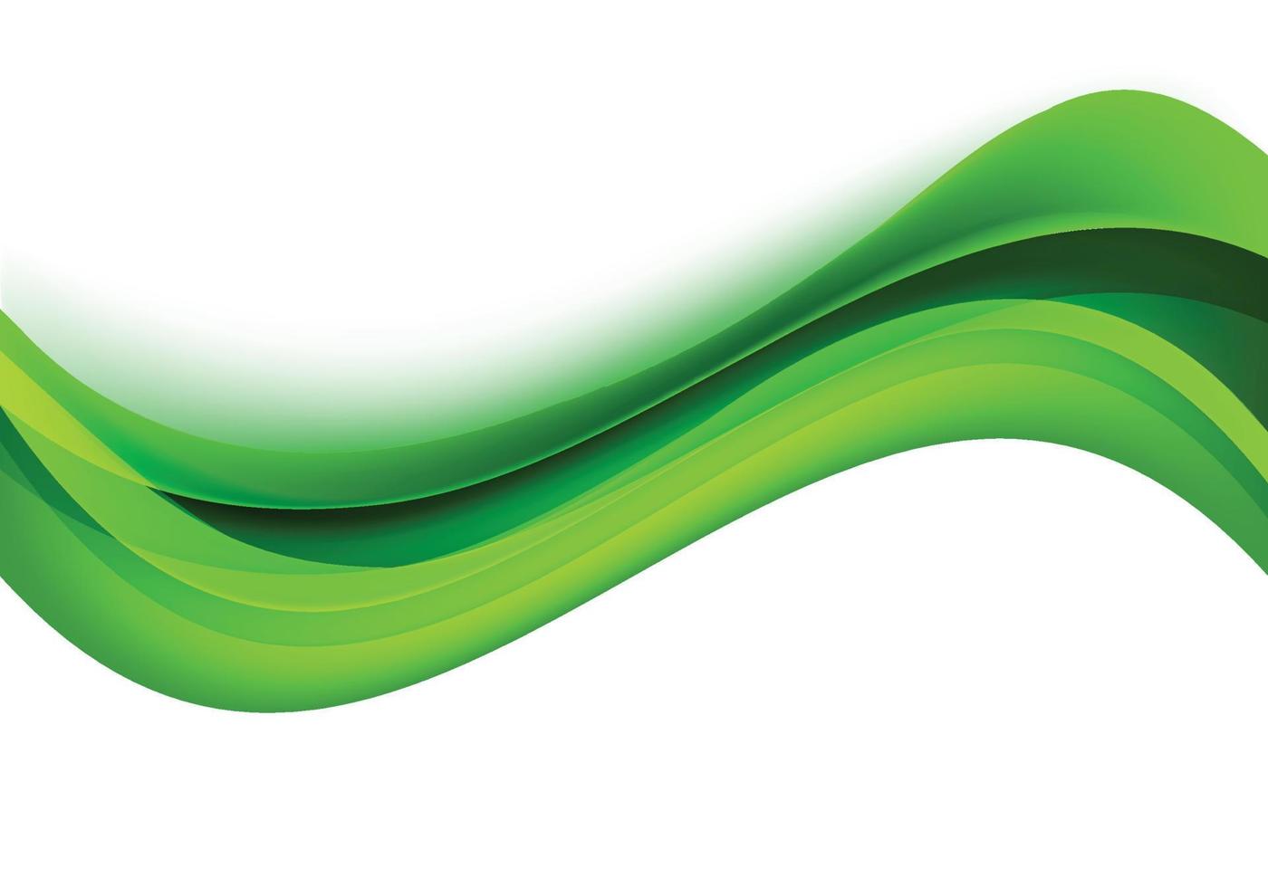 Elegant green flowing wave lines background vector