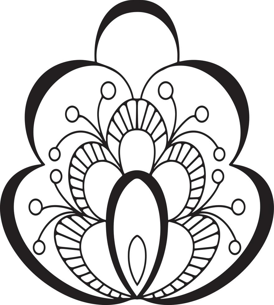 Decorative flower, flower bud with petals on a transparent background. Vector illustration, design element