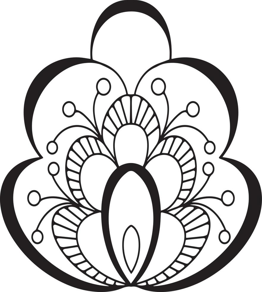 Decorative flower, flower bud with petals on a transparent background. Vector illustration, design element