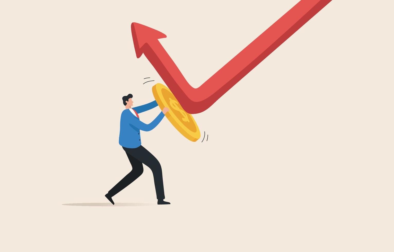 Facing a financial crisis, investment or stock market Protection of wealth and finances. Investors use the dollar coin as a shield of reflection. vector