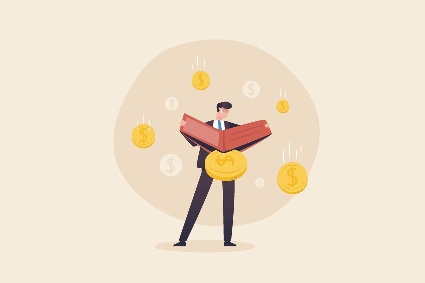 Young man without money. Financial crisis, bankruptcy, economic problems or unemployment.  Businessman holding empty walletsno money. vector