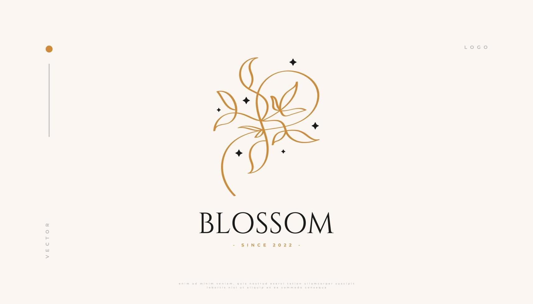 Luxury and Minimal Flower Logo, Suitable for Spa, Beauty, Salon, or Cosmetics Brand. Floral and Leaves Logo Illustration vector