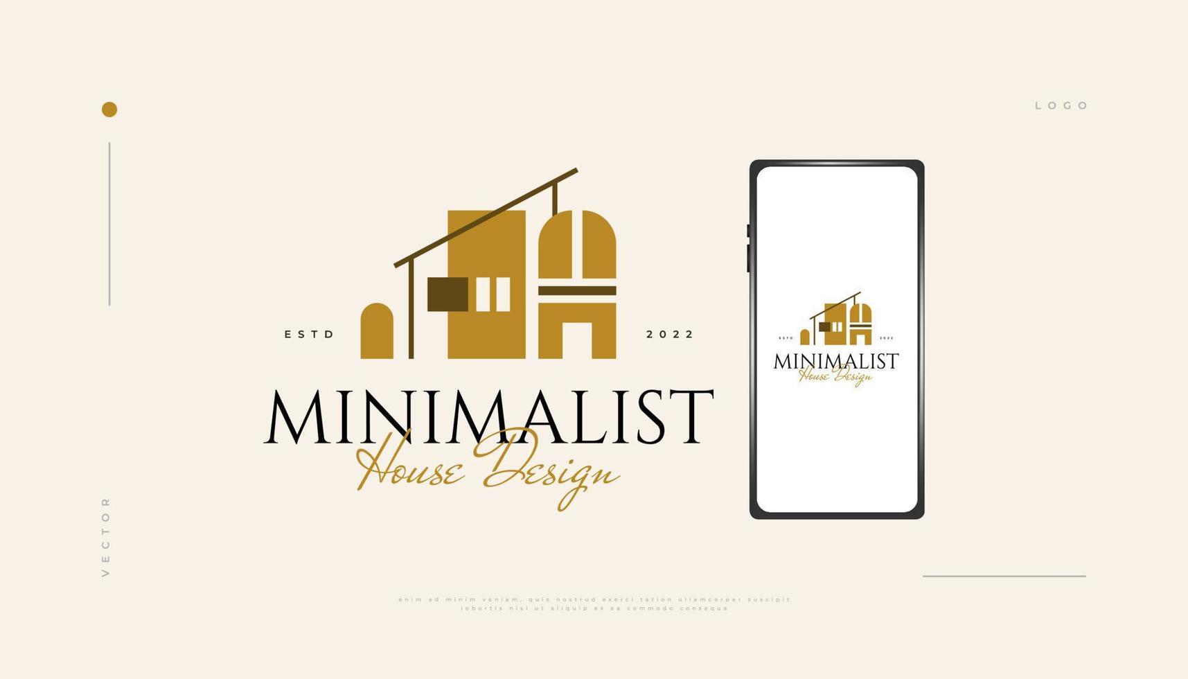 diseño de logotipo inmobiliario minimalista con estilo de línea. logotipo de la casa moderna y minimalista para la identidad de la marca comercial de arquitectura o construcción vector