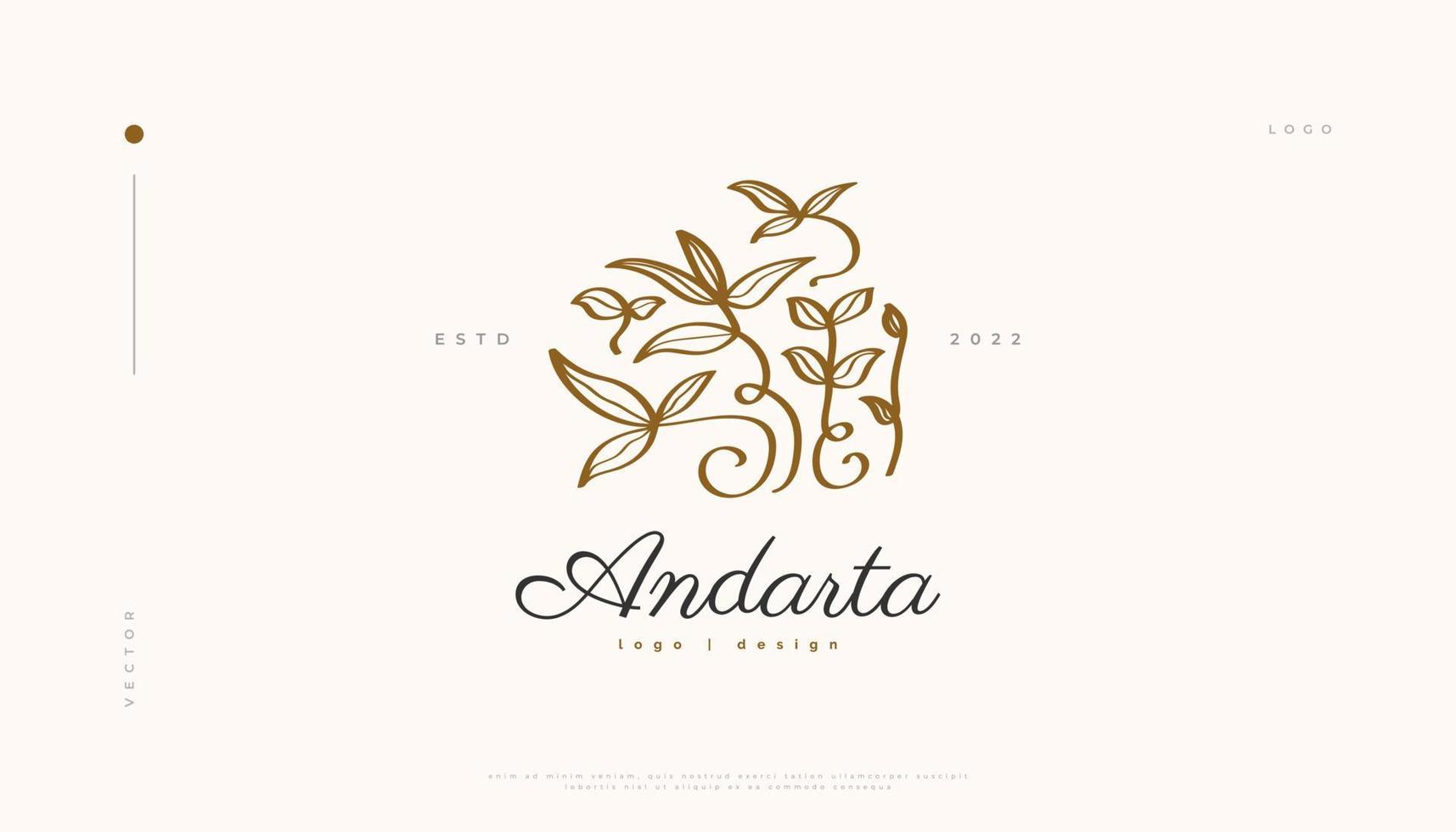 Luxury and Minimal Flower Logo, Suitable for Spa, Beauty, Salon, or Cosmetics Brand. Floral and Leaves Logo Illustration vector