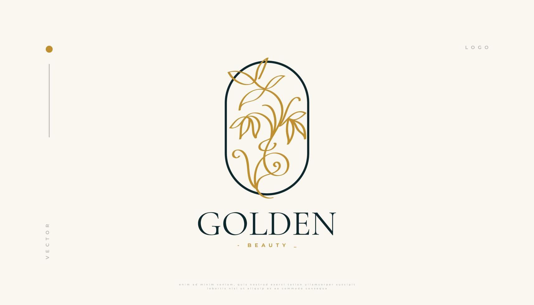 logotipo de flor de lujo y mínimo, adecuado para spa, belleza, salón o marca de cosméticos. ilustración de logotipo floral y hojas vector