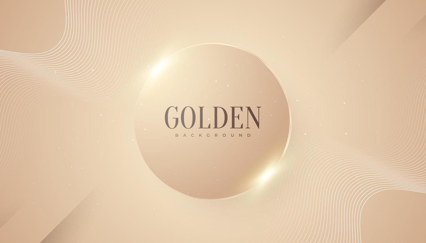 Luxury Golden Background with Glitter and Light Effect. Elegant Cream Background with Wavy Lines and Paper Cut Style vector