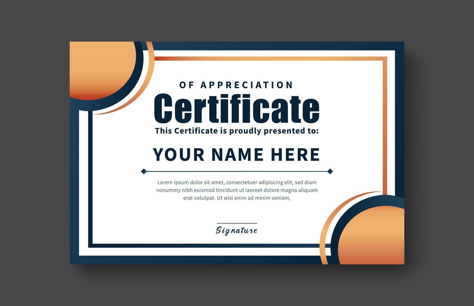 certificate gold appreciation achievement template award achievement clean creative certificate recognition excellence certificate border completion template certificate design template vector