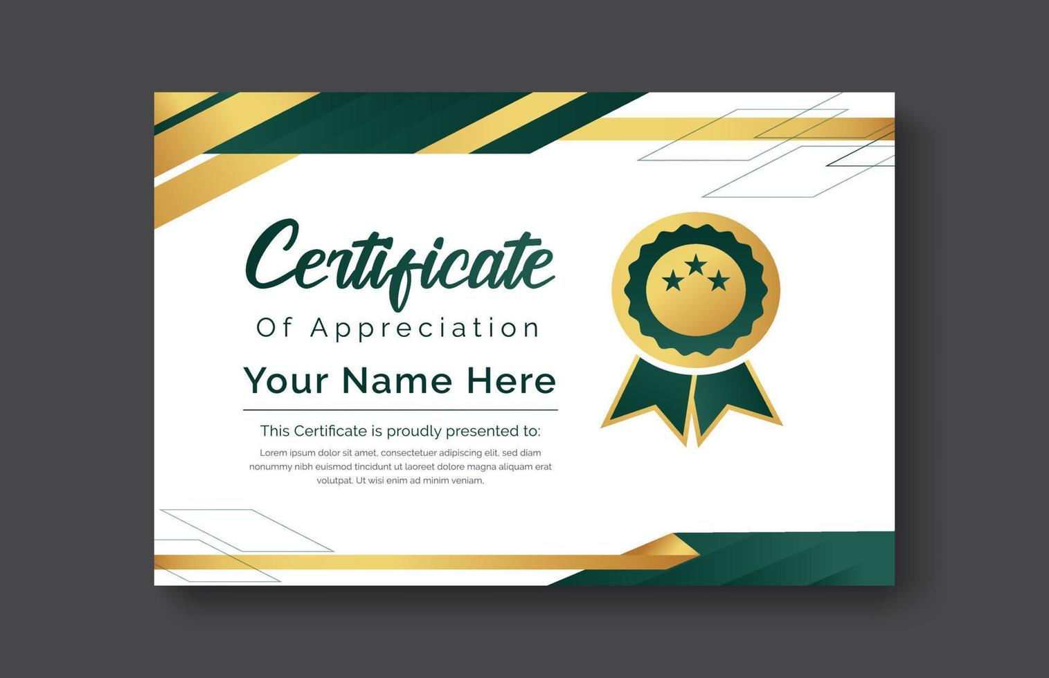 certificate gold appreciation achievement template award achievement clean creative certificate recognition excellence certificate border completion template certificate design template vector