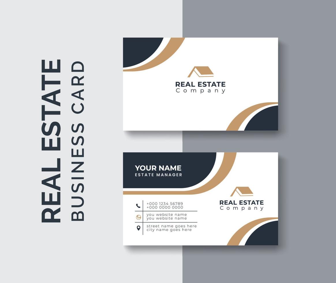 real estate agent business card design template. Modern abstract company corporate clean creative elegant Real estate agency realtor home rental business card design visiting card template vector