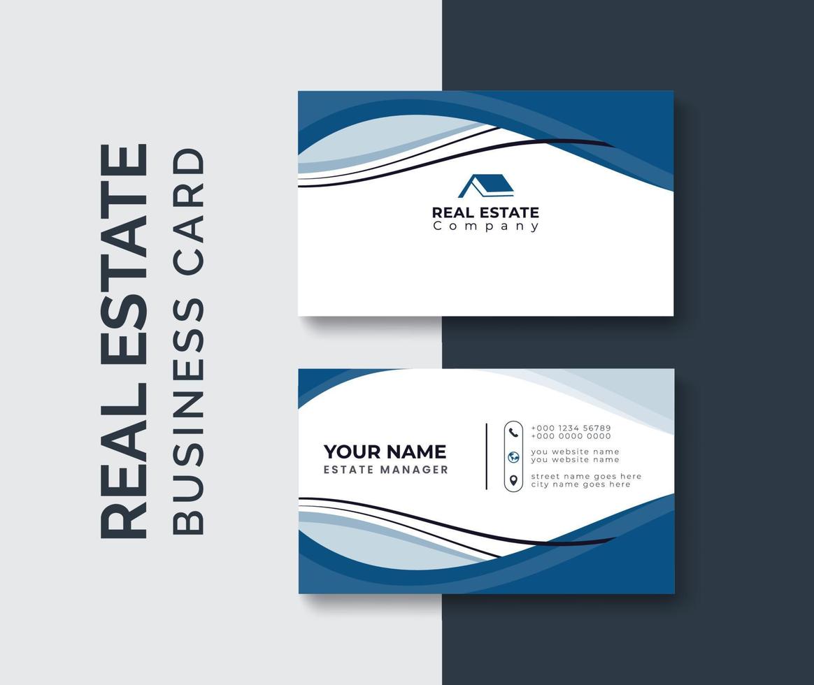 real estate agent business card design template. Modern abstract company corporate clean creative elegant Real estate agency realtor home rental business card design visiting card template vector