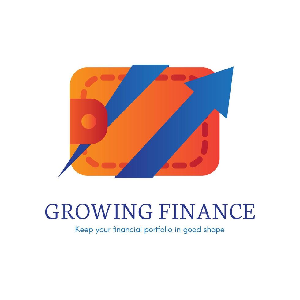 Growing finance flat gradient icon vector