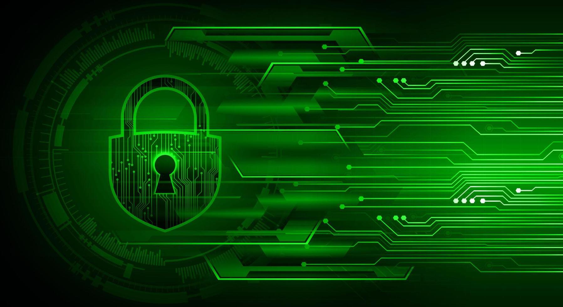 Closed Padlock on digital background, cyber security vector