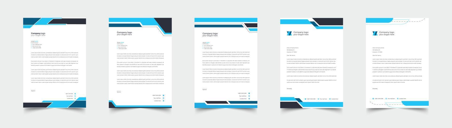 Letterhead Corporate Modern Business Letterhead template design company letterhead Colorful red, green, yellow, blue design stationary project. Multipurpose letterhead  abstract, elegant concept. vector