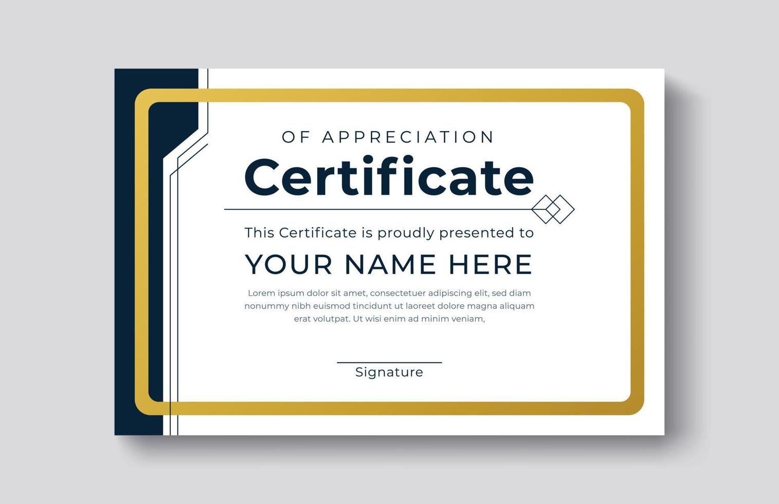 certificate gold appreciation achievement template award achievement clean creative certificate recognition excellence certificate border completion template certificate design template vector