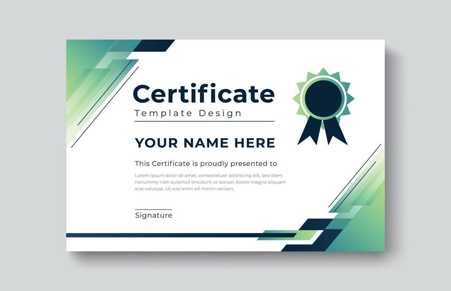 Modern abstract certificate appreciation achievement template award achievement clean creative certificates recognition excellence certificate border completion elegant certificate design template vector