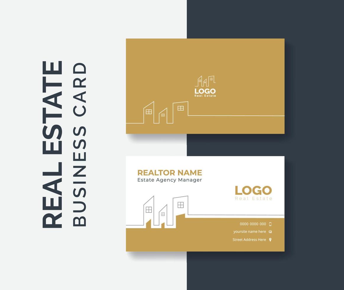 real estate agent business card design template. Modern abstract company corporate clean creative elegant Real estate agency realtor home rental business card design visiting card template vector