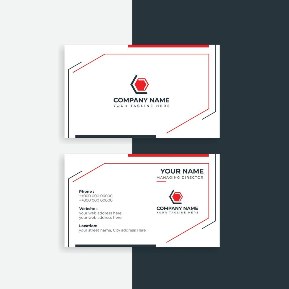 Modern Business card Creative Red  style layout clean visiting card, abstract elegant clean colorful minimal professional corporate company business cards template design vector