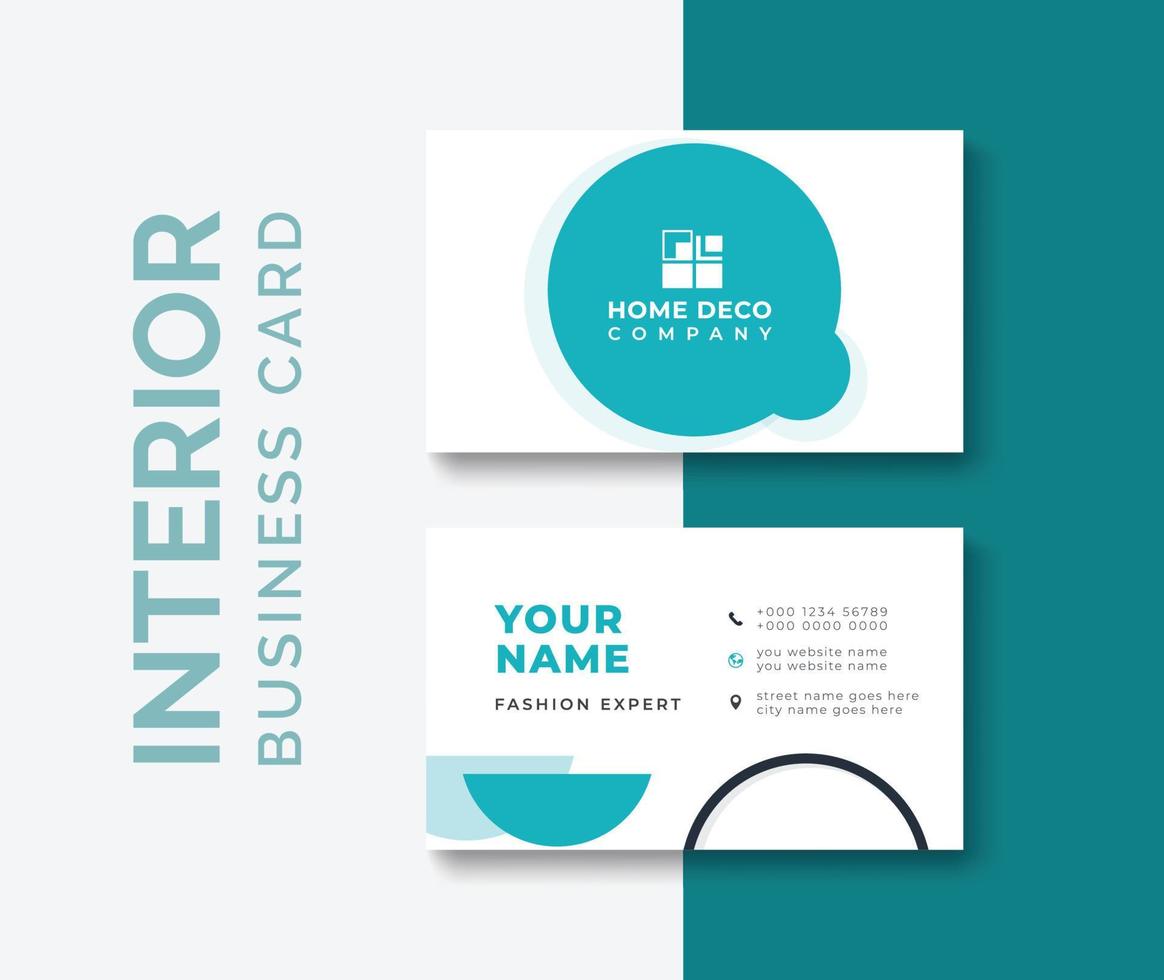 Interior Business Card Design Template, Corporate Real estate Business card modern vector