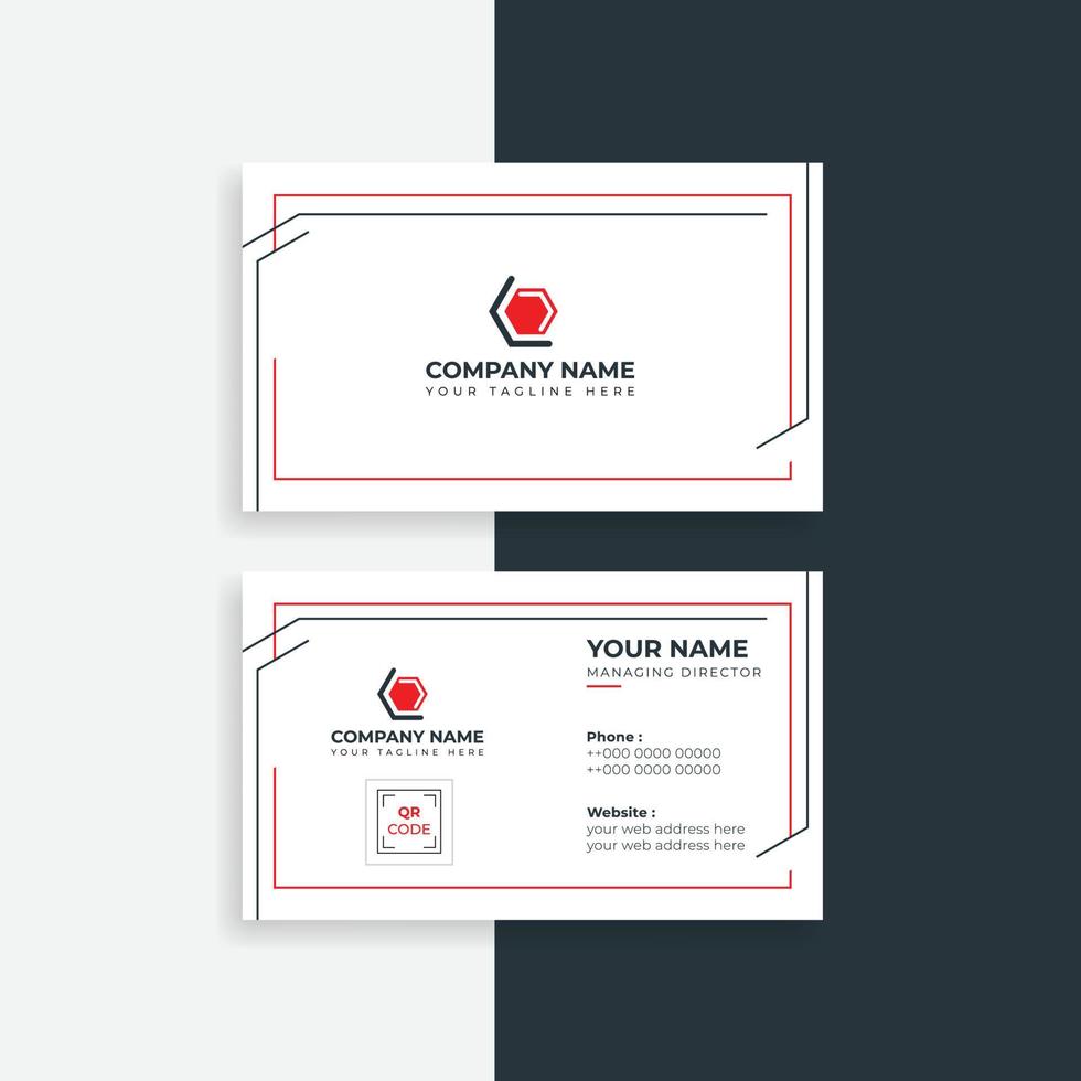 Modern Business card Creative Red  style layout clean visiting card, abstract elegant clean colorful minimal professional corporate company business cards template design vector