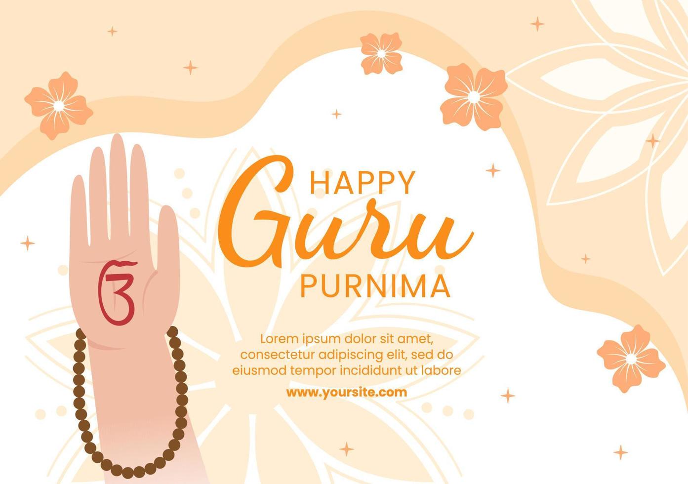 Guru Purnima of Indian Festival Template Social Media Flat Cartoon Background Illustration vector