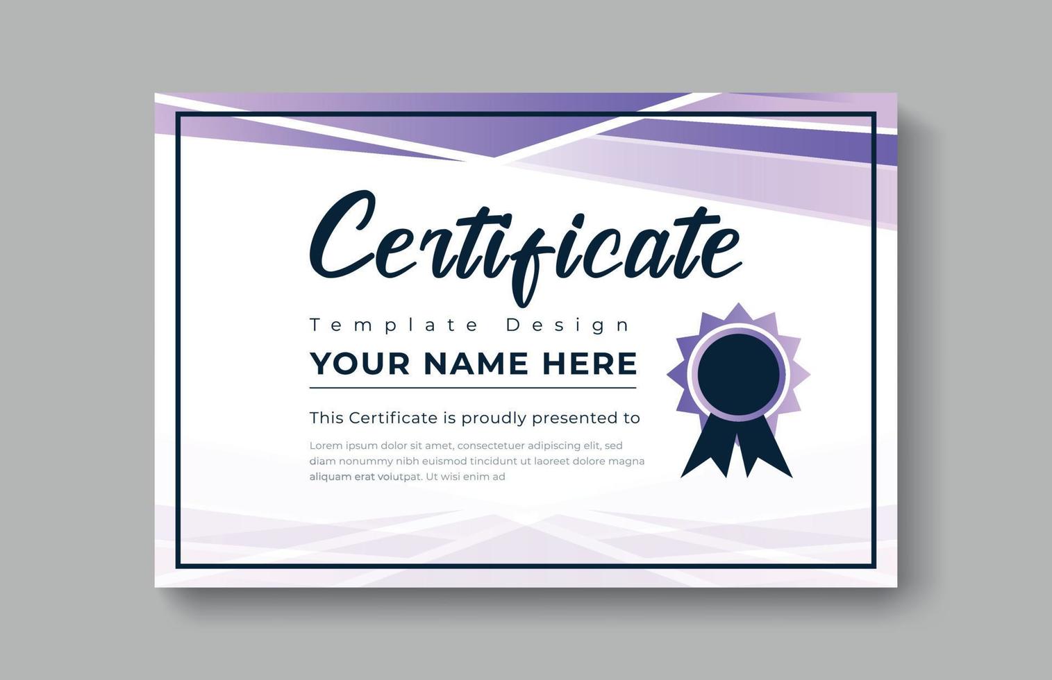 Modern abstract certificate appreciation achievement template award achievement clean creative certificates recognition excellence certificate border completion elegant certificate design template vector