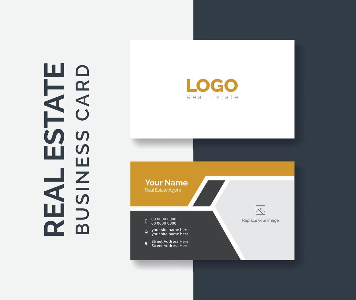 real estate agent business card design template. Modern abstract company corporate clean creative elegant Real estate agency realtor home rental business card design visiting card template vector